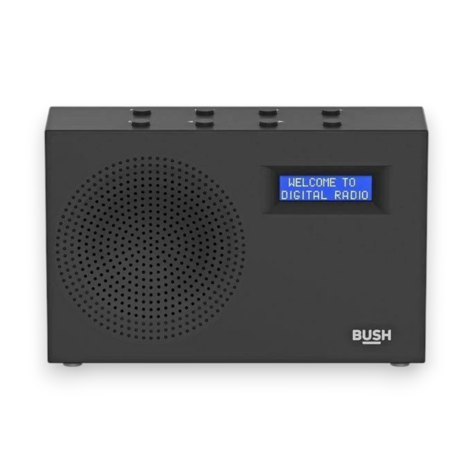 Bush compact portable DAB/FM radio in black. Clear sound, digital display & lightweight design. Perfect for home or travel. Shop now at New, Used and More!