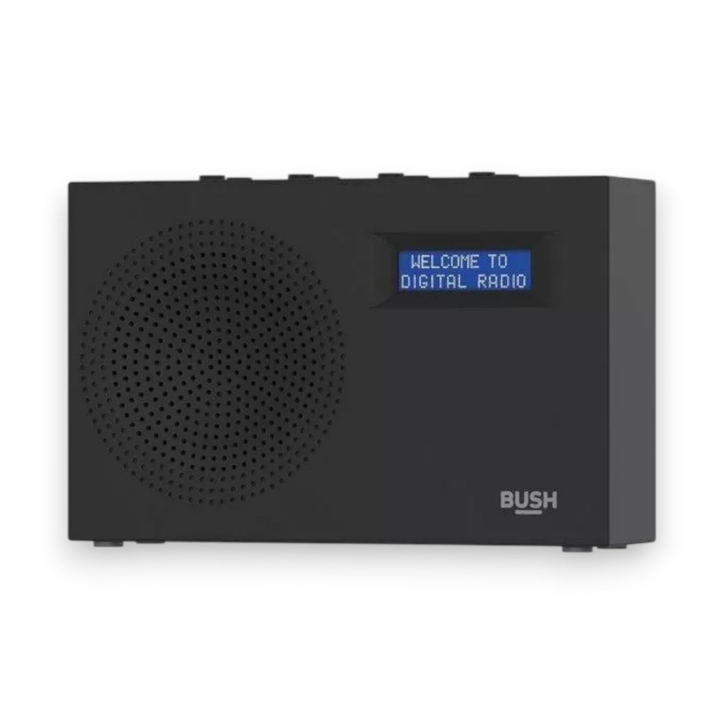 Bush compact portable DAB/FM radio in black. Clear sound, digital display & lightweight design. Perfect for home or travel. Shop now at New, Used and More!