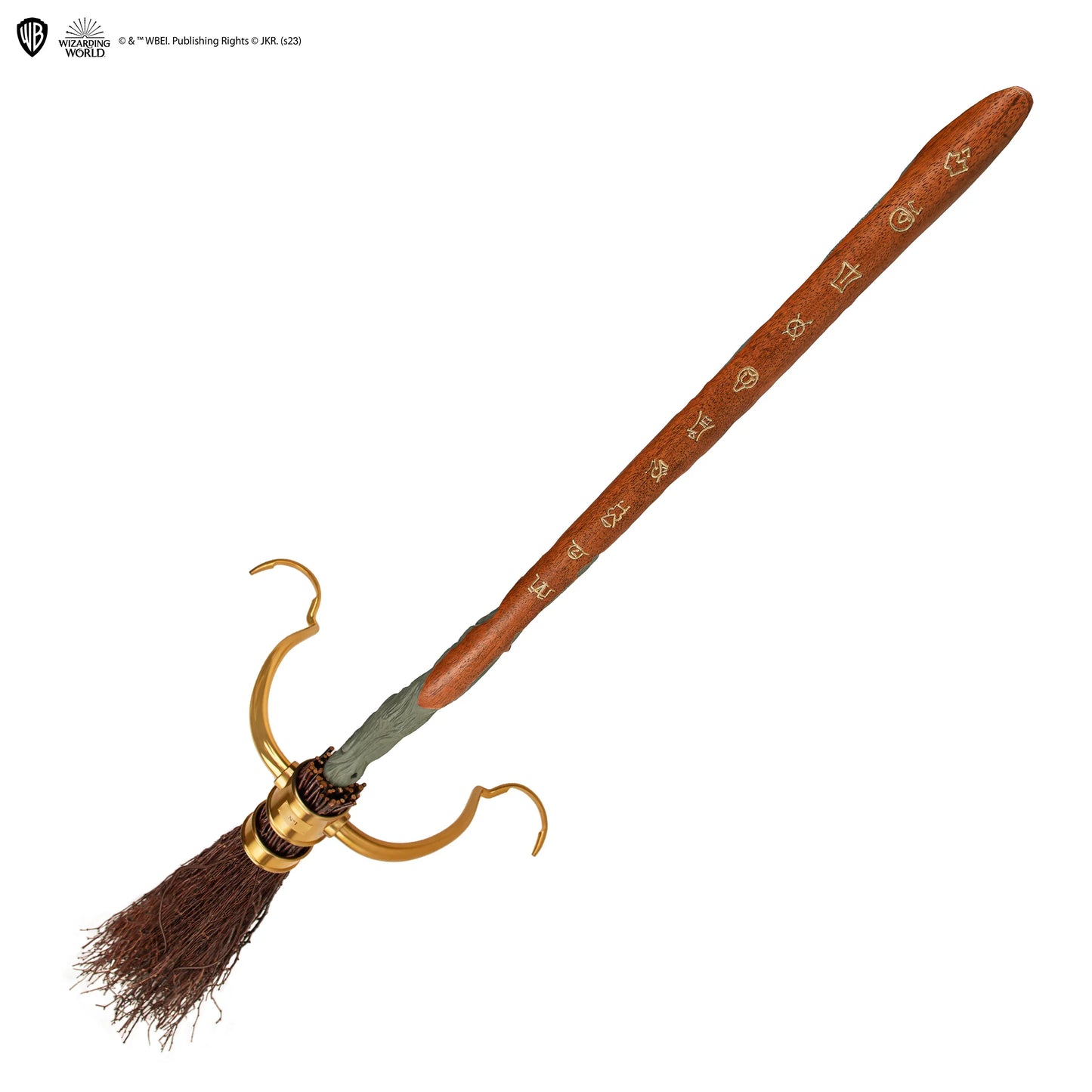 Harry Potter broom with gold accents on a white background