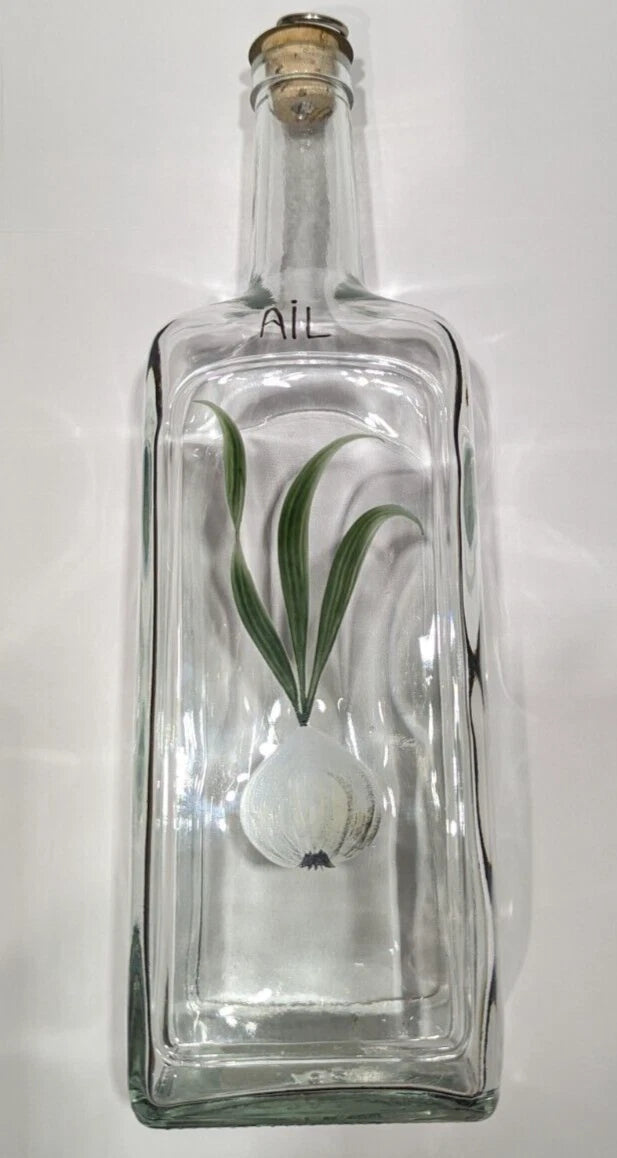 Rare French Hand Painted Olive Oil Bottle Set with Cork Stoppers | New, Used and More