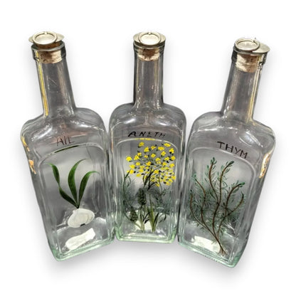 Rare French Hand Painted Olive Oil Bottle Set with Cork Stoppers | New, Used and More