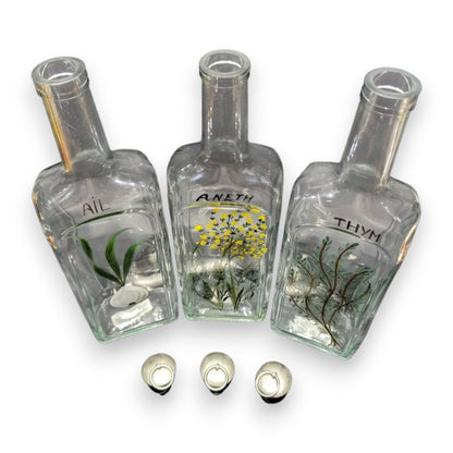 Rare French Hand Painted Olive Oil Bottle Set with Cork Stoppers | New, Used and More