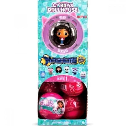 Mashems toy packaging with character on a blue background