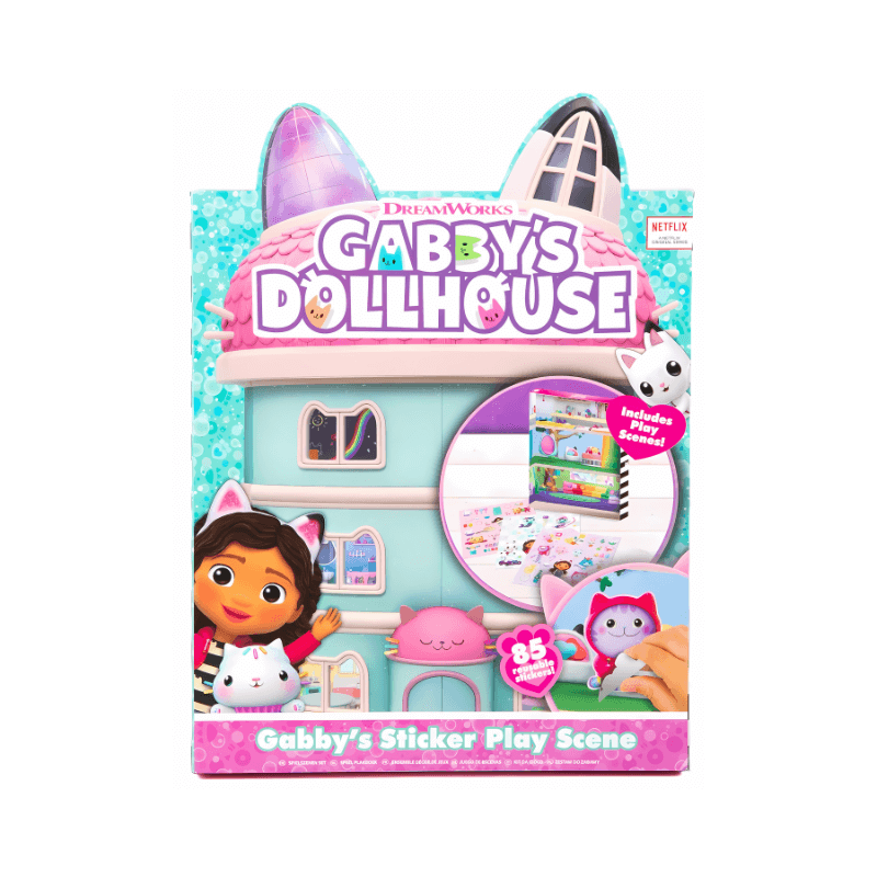 Gabby's Dollhouse Sticker set showing the character and product details