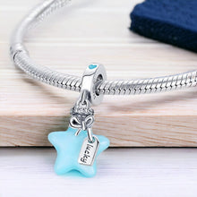 Glow In The Dark Blue Star Charm