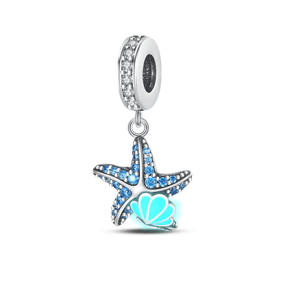 Glow In The Dark Blue Starfish Charm