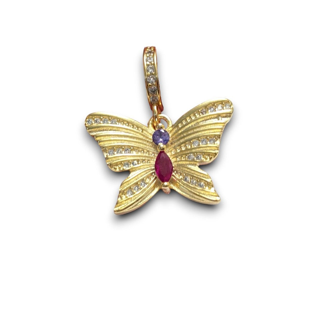 Gold Butterfly Dangle Charm