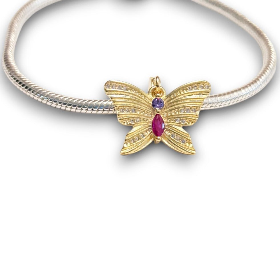 Gold Butterfly Dangle Charm