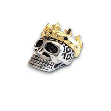 Gold Crown Skull Bead Charm