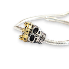Gold Crown Skull Bead Charm
