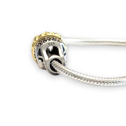 Gold Crown Skull Bead Charm