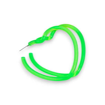 Amnesia Jewellery | Green Neon Heart Hoops