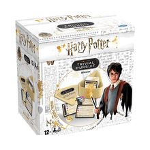 Harry Potter Trivial Pursuit game box with character illustration on a white background