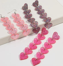 Amnesia Jewellery | Glitter Drop Heart Fashion Earrings