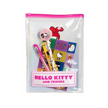 Packaged stationery set with Hello Kitty and friends design on a white background