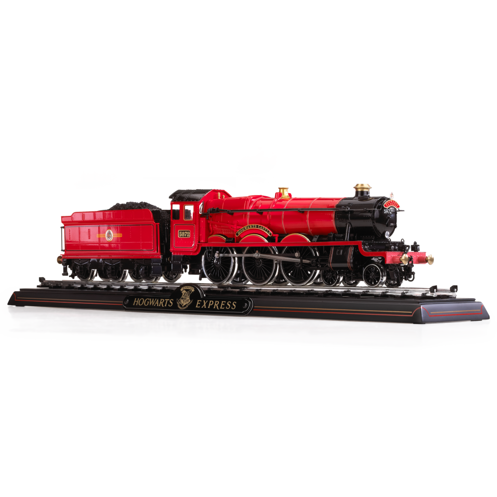 Model of Hogwarts Express train on a white background