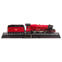 Model of the Hogwarts Express train on a white background