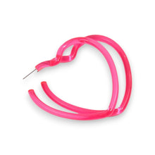 Amnesia Jewellery | Neon Heart Hoops Hot Pink