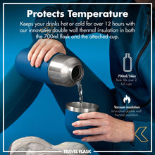 Luma Vacuum Insulated, Flask & Mug, Deep Teal, 700ml (24oz)