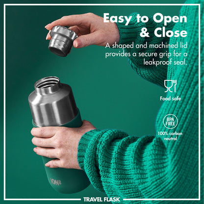 Luma Vacuum Insulated, Flask & Mug, Green, 700ml (24oz)