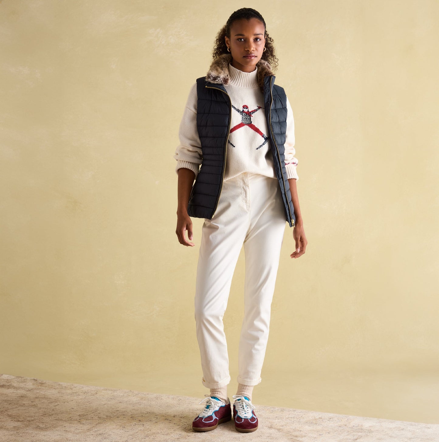 Joules Beckley Womens Padded Showerproof Gilet Navy