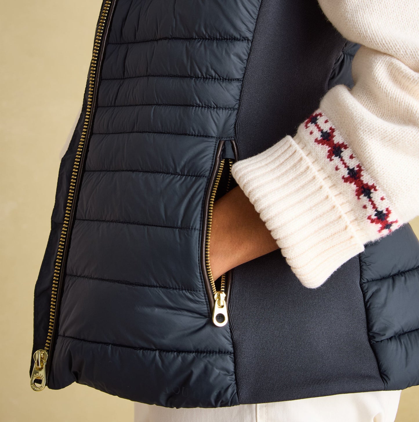 Joules Beckley Womens Padded Showerproof Gilet Navy