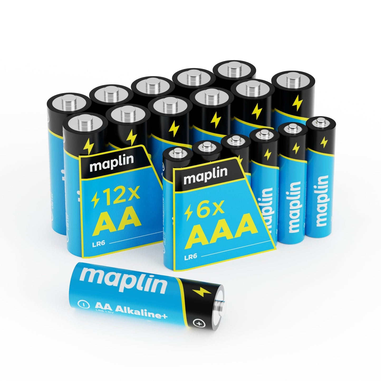12x AA LR6 / 6x AAA LR03 7 Years Shelf Life 1.5V High Performance Alkaline Batteries