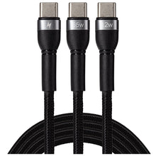 USB-C to 2-in-1 Multi-Charging USB-C 65W & USB-C 12W Braided Cable - Black