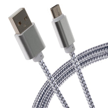 USB-C to USB-A Braided Cable - Silver, 0.25m