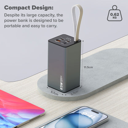 30,000mAh USB-A / USB-C PD 65W Power Bank