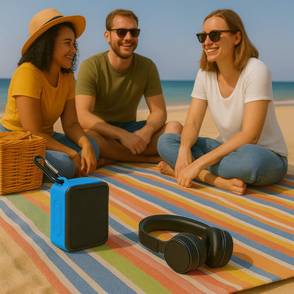 Waterproof Portable Bluetooth Speaker with Carabiner Clip