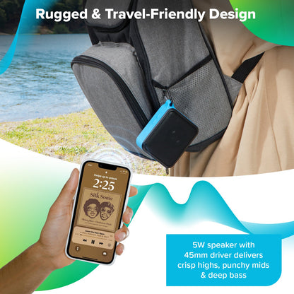 Waterproof Portable Bluetooth Speaker with Carabiner Clip