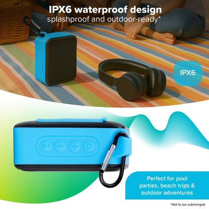 Waterproof Portable Bluetooth Speaker with Carabiner Clip