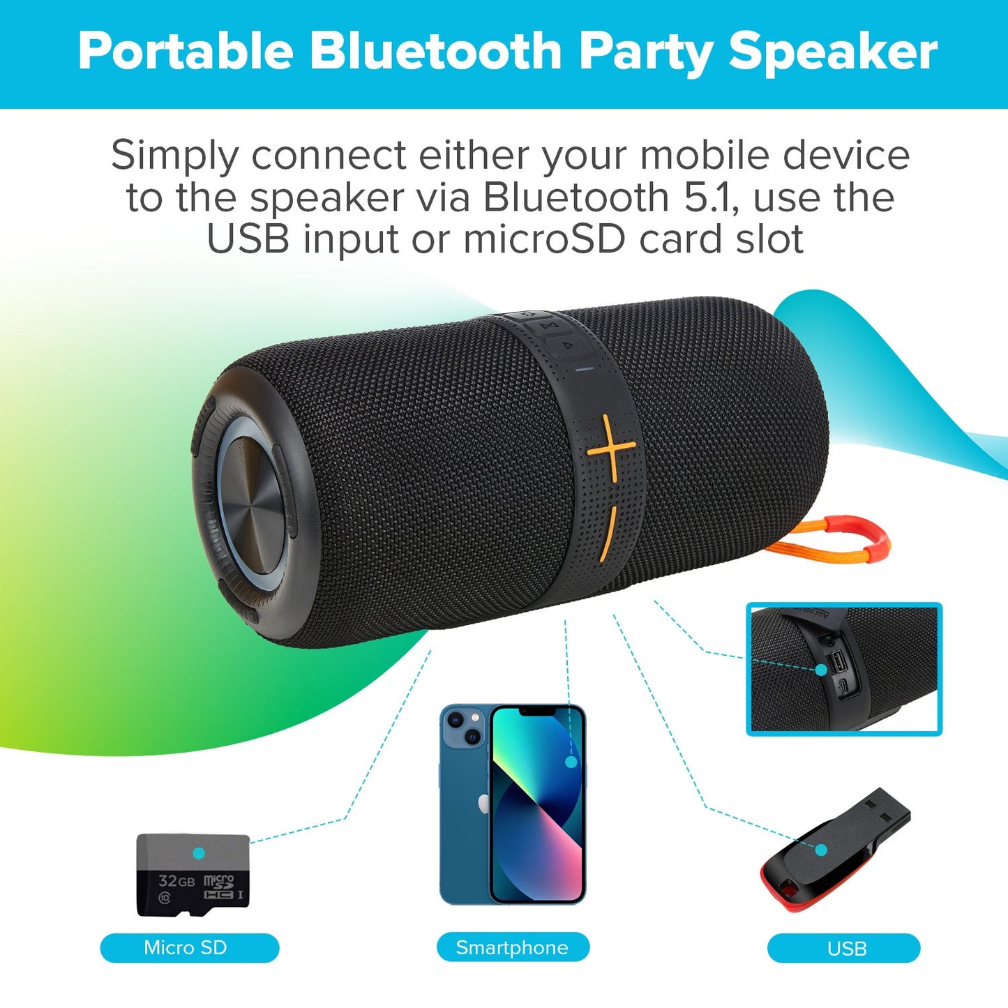 Portable Bluetooth V5 Party Speaker