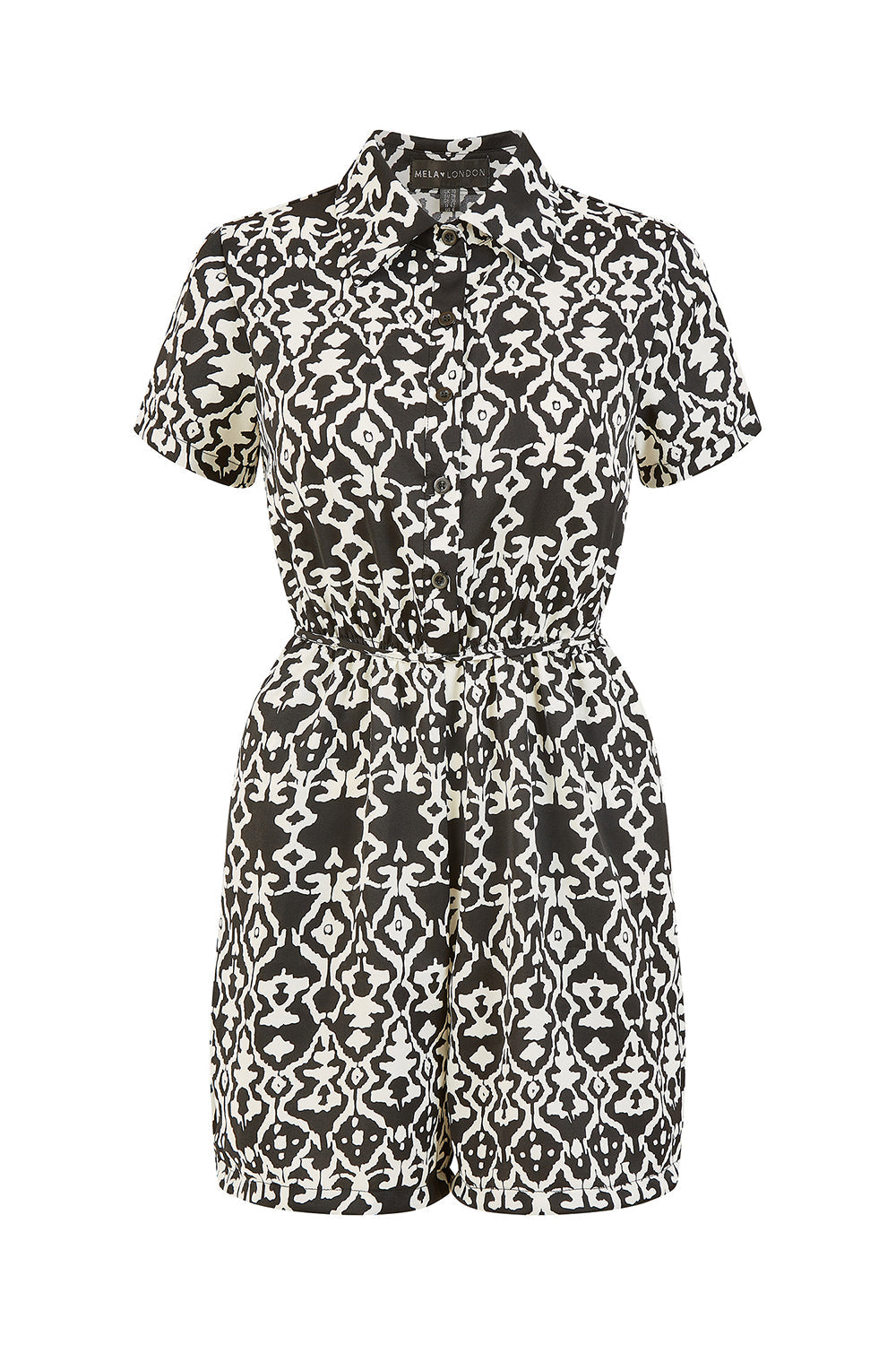 Black Abstract Print Playsuit