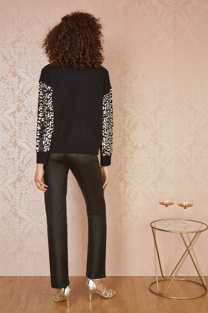 Black All Over Sequin Relaxed Fit Jumper