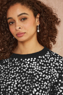 Black All Over Sequin Relaxed Fit Jumper