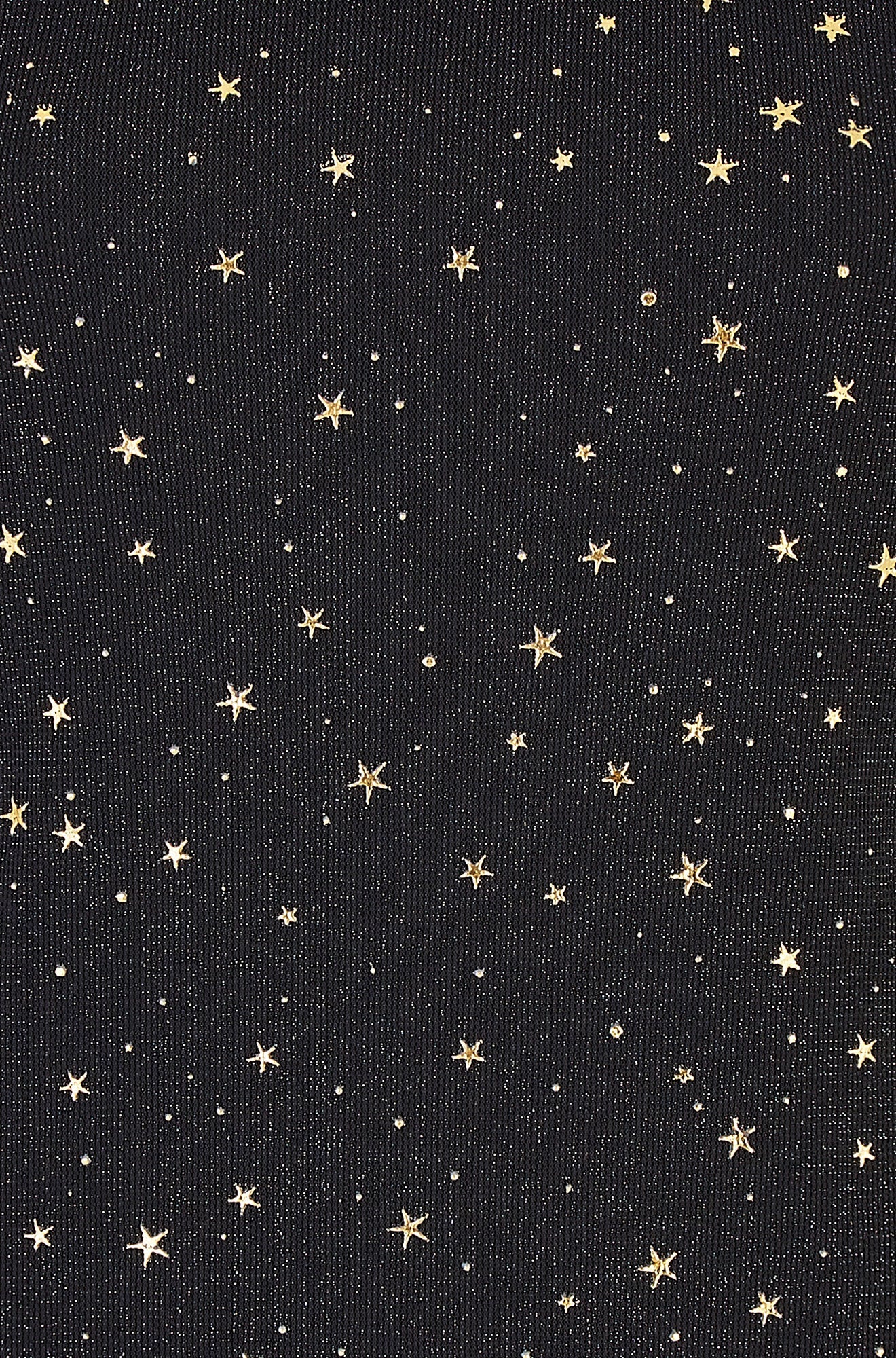 Black Mesh Star Print Long Sleeve Top