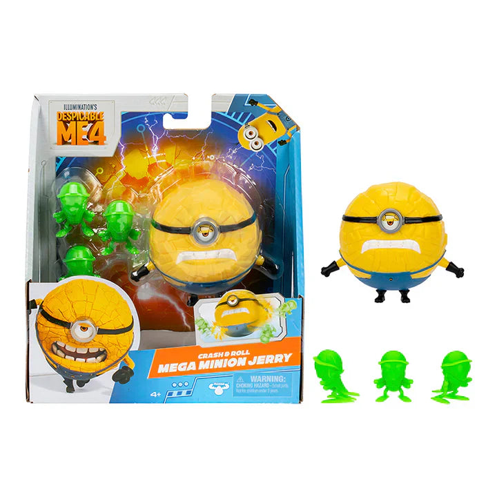 Mega Minion Jerry toy figure with packaging and additional figures on a white background