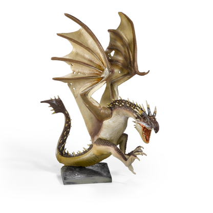 Hungarian Horntail Dragon figurine with detailed wings and open mouth on a white background