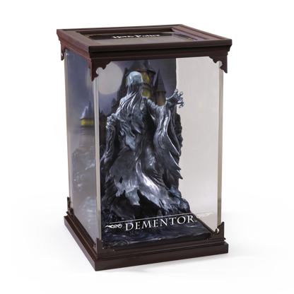 Dementor figurine in a display case with 'Harry Potter' branding.