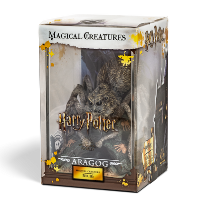Boxed figurine of Aragog from Harry Potter series on a white background