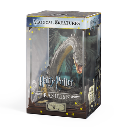 Boxed Basilisk figure from Harry Potter series on a white background