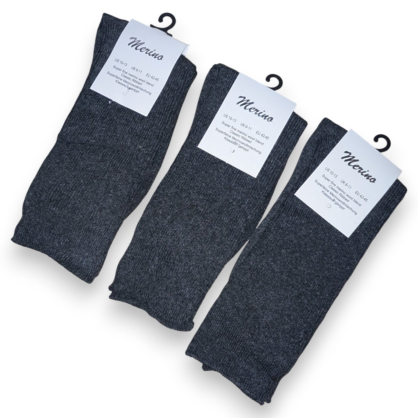 Grey Merino Wool Socks UK 6–11 | 3, 6 & 12 Pairs | New, Used and More