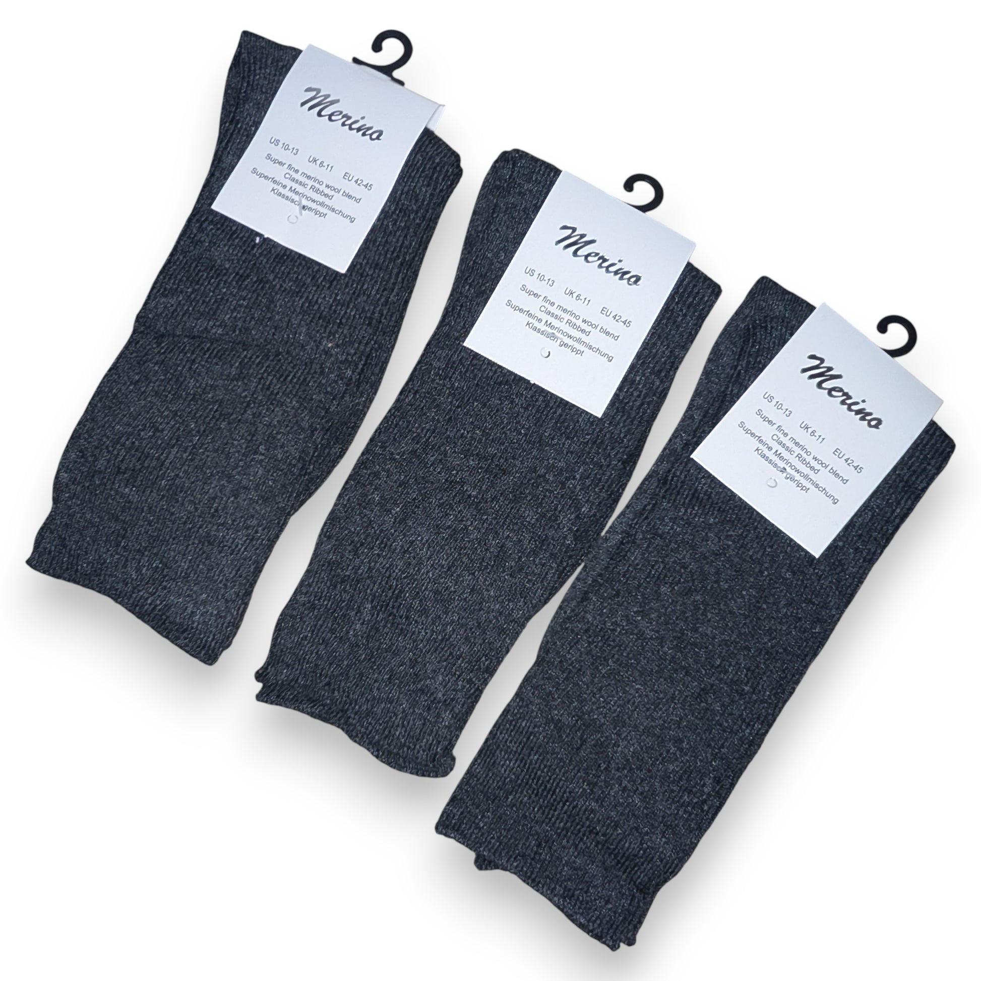Grey Merino Wool Socks UK 6–11 | 3, 6 & 12 Pairs | New, Used and More