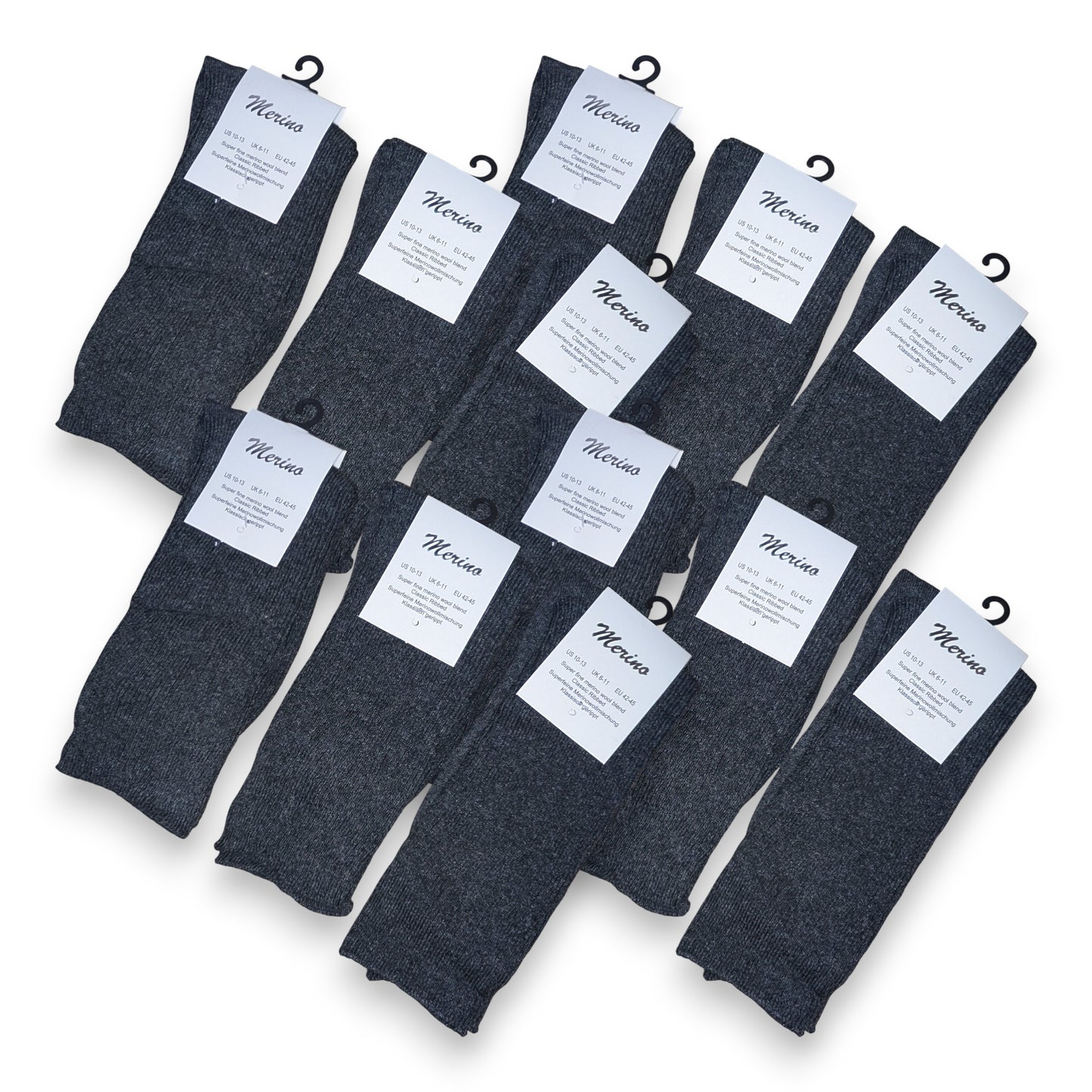 Grey Merino Wool Socks UK 6–11 | 3, 6 & 12 Pairs | New, Used and More