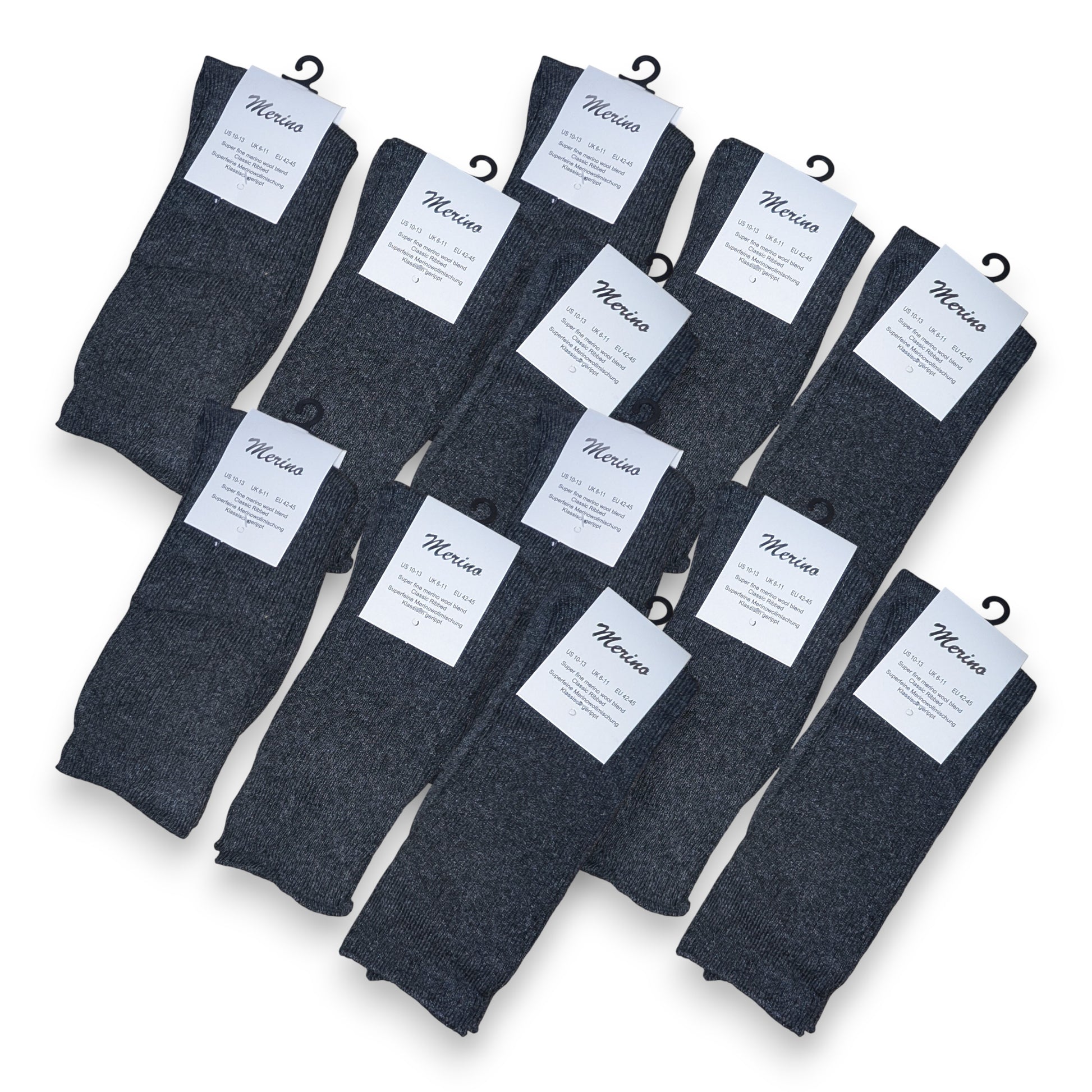 Grey Merino Wool Socks UK 6–11 | 3, 6 & 12 Pairs | New, Used and More