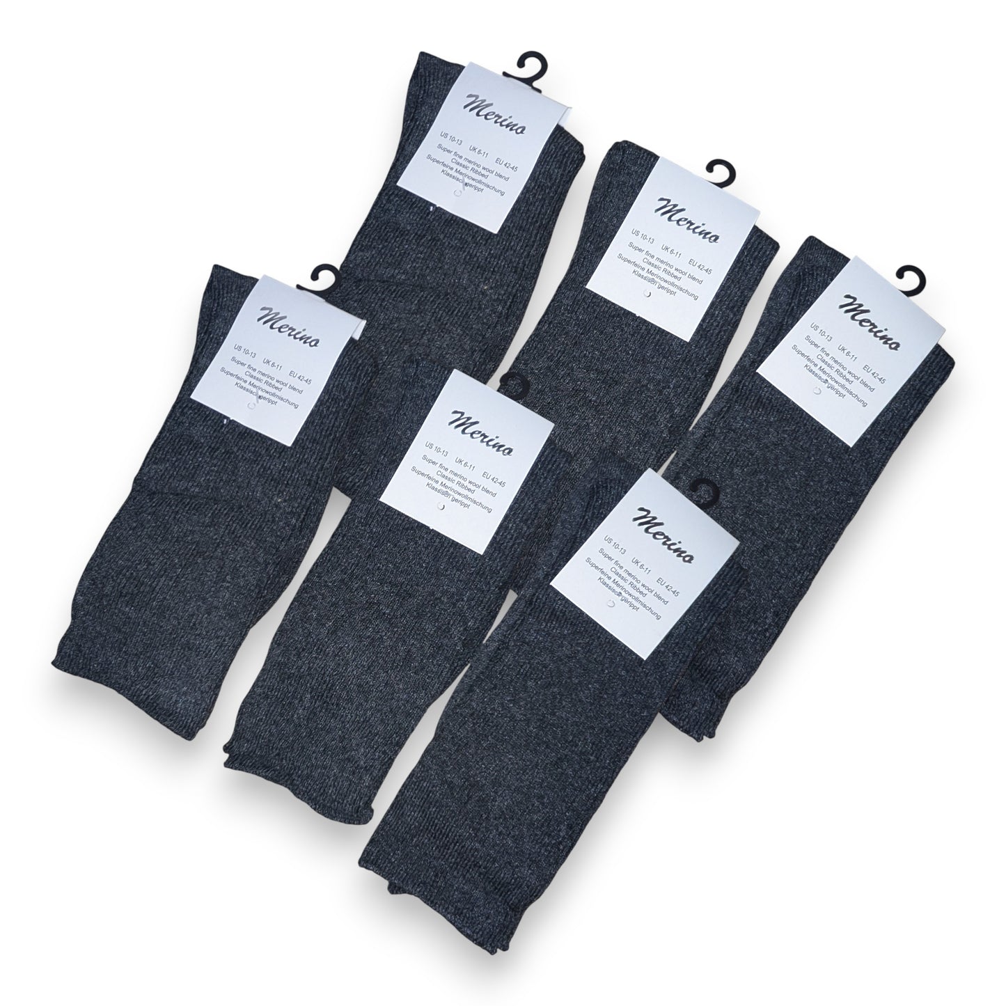 Grey Merino Wool Socks UK 6–11 | 3, 6 & 12 Pairs | New, Used and More