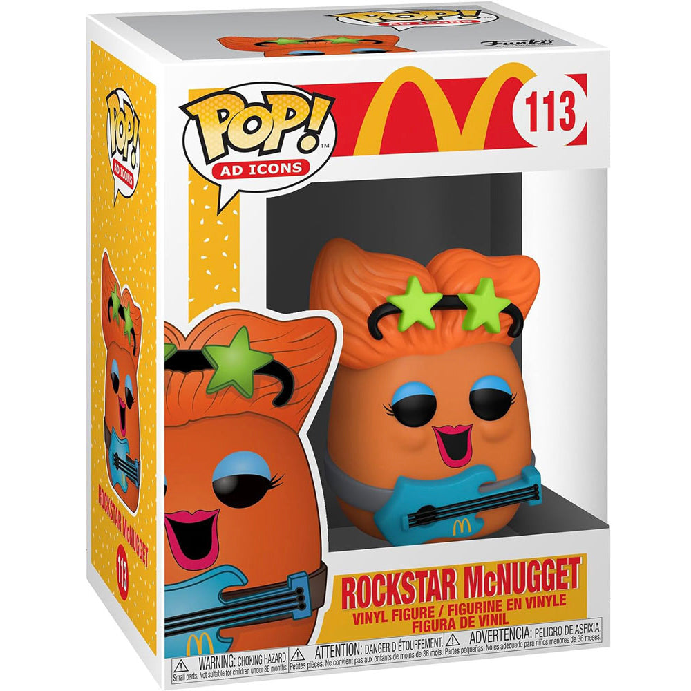 Funko Pop! vinyl figure of a Rockstar McNugget in its packaging, featuring McDonald's branding.