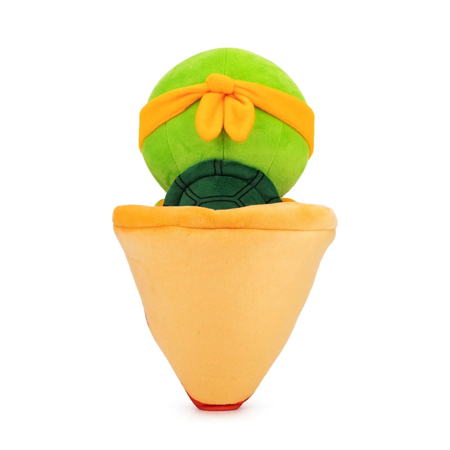 TMNT Plush toy resembling a cactus with a green top and orange pot on a white background